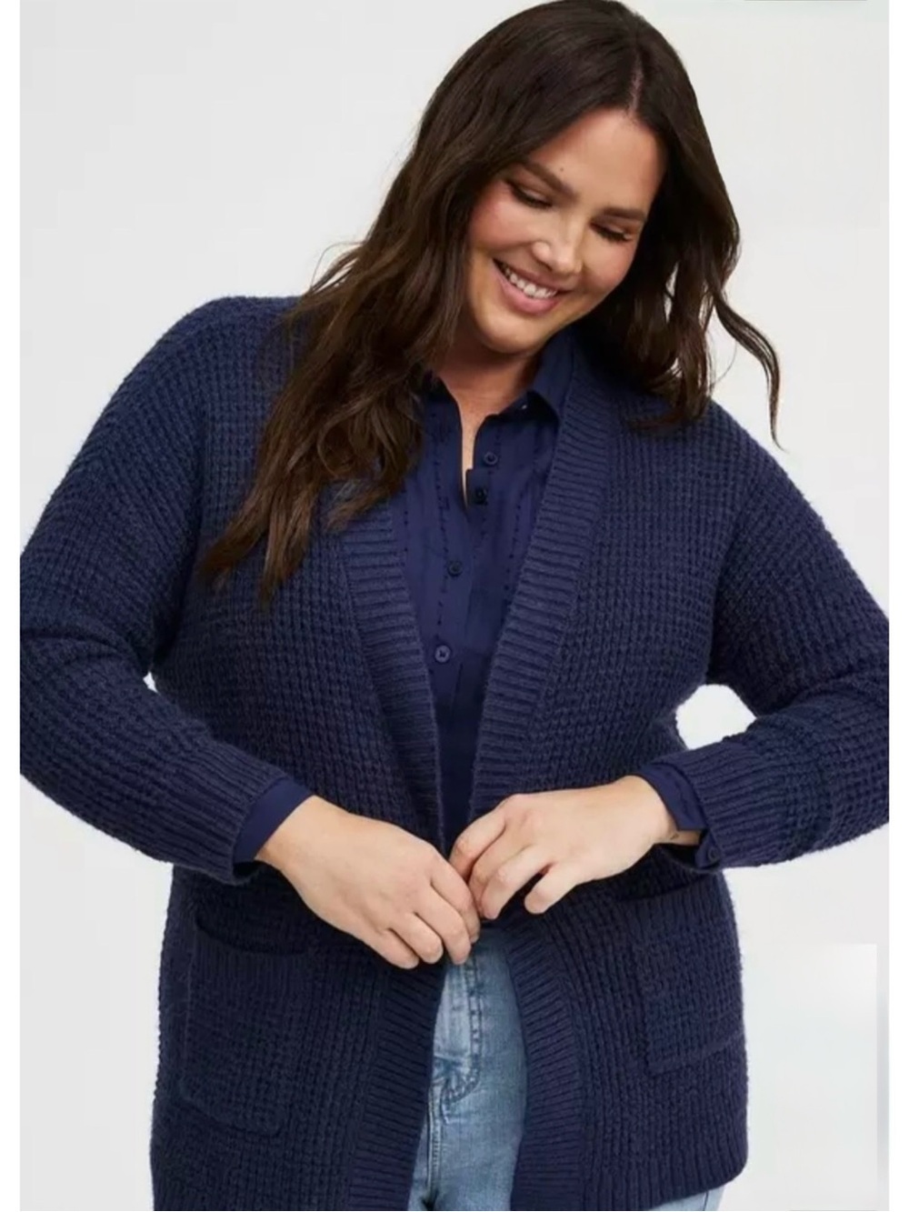 NWT TORRID | Navy Blue Open Front Drop Shoulder Cardigan Sweater Sz. 4 or a 4X